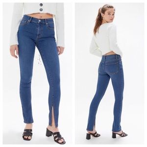 Split hem skinny jeans